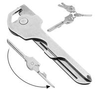 Porte-clés multifonction 6 en 1 avec clé antirouille, pince à ressort, ouvre-boîte et plus de clés de survie portable pour la pêche en camping en plein air