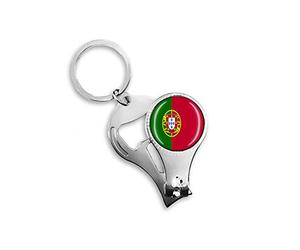 Porte-clés multifonction avec décapsuleur et coupe-ongles - Motif drapeau national du Portugal - Cadeau souvenir