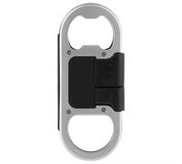 Porte-clés multifonction en aluminium avec mousqueton, câble Lightning, cordon de chargement portable et ouvre-bouteille. Conception compacte,