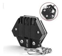 Porte-clés multifonctionnel engrenage porte-clés extérieur tournevis outils de réparation mini - noir Noir G