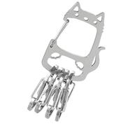 Porte-Clés Multiple - Organisateur de Clés à Anneaux Métalliques - Acier Inoxydable Design Chat Rangement Utilitaire Pour Université, École, Trajets Quotidiens, Salle De Sport, Randonnée, Shopping, Ca