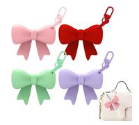 Porte-Clés Munis D'Un Porte-Rouge À Lèvres | Anneaux Colorés Anti-Perte Lot De 4 Pièces,Accroche-clés pour rouge à lèvres | Pour Femmes Filles Enseignant Voyage Porte-Monnaie Sacs Vacances