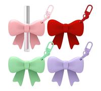 Porte-Clés Munis D'Un Porte-Rouge À Lèvres | Lot De 4 Porte-Clés En Silicone Souple | Anneau Pour Baume Des Lèvres Portable - Pour Femmes Filles Enseignant Voyage Porte-Monnaie Sacs Vacances Anniversa