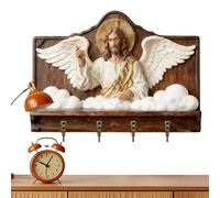 Porte-clés mural - 2D Jésus - Décoration d'intérieur - Pour appartement, ferme, église, entrée, étude, chambre, cuisine, salle de bain