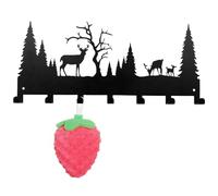 Porte-clés mural | avec 7 crochets adhésifs en métal | Porte-clés en métal - Pour chambre à coucher, salon, cuisine, salle de bain, entrée, couloir, bureau, appartement, sac de serviettes de ferme