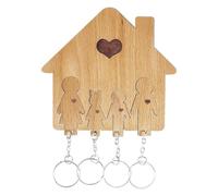Porte-clés mural décoratif en bois, porte-clés mural en bois, porte-clés décoratif pour famille en bois, crochets décoratifs pour clés d'entrée, organisateur de clé murale