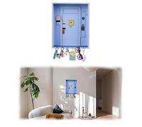 Porte-CléS Mural En Bois 20.3X5X25.5Cm Porte Clef Mural Bois Porte-CléS En Bois Pour Armoire à CléS Murale Porte Clé Mural Porte Courrier Pour Rangement Des CléS Et Courrier à L'EntréE (bleu)