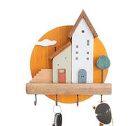 Porte-clés mural en bois de 20 cm | design d'intérieur | Porte-clés d'entrée | Crochets en bois | Organisateur décoratif pour couloir, porte et rangement à la maison