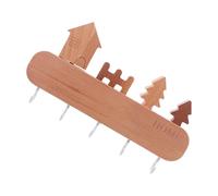 Porte-clés Mural en Bois et Design Rustique Élégant Blanc | Organisateur Mural Polyvalent Cuisine et Petit Appartement, Support pour Chapeaux et Serviettes, Style Vintage Décoratif
