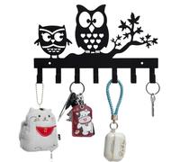 Porte-clés mural, porte-clés avec étagère | crochets porte-clés noirs pour montage mural | crochets porte-clés décoratifs muraux, porte-clés avec matériel de montage pour salon, cuisine, ba