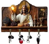 Porte-clés Mural Sacré Notre-dame De Guadalupe, Support De Porte-clés D'art De Communion Plat 2d Avec 4 Crochets, Support De Maison Multifonctionnel à Montage Rustique Jesus