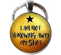 Porte-clés musical fait à la main avec citation d'Alexander Hamilton « I am not Throwing Away My Shot »