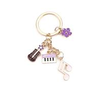 Porte clés Musical Rose Et Violet, Porte clef Mignon, Mini Notes De Musique, Guitare, Design De Touches De Piano, Cadeau Pour Amis, Cadeau Pour Mélomanes, Porte clé Pour Femmes
