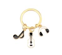 Porte-Clés Musique, Notes De Musique, Casque, Accessoires Porte-Clés Guitare, Cadeaux Pour Mélomanes, Design Contrasté Noir Et Blanc