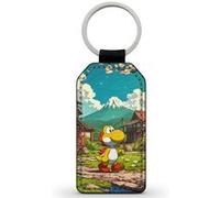 Porte-Cles Noir en Simili Cuir Yoshi jaune super mario bros Ref 15180 Noir G