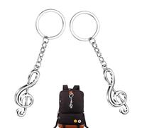 Porte-clés note de musique en métal,2 pièces musique symbole Porte-Bonheur en métal porte-clés cadeaux,Pour fête sur le thème de la musique,pour Hommes,Femmes et Enfants
