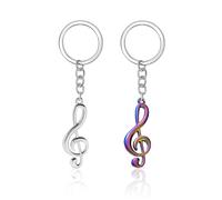 Porte-Clés Notes De Musique 2 Pièces, Porte-Clés Créatifs en Métal, Pendentifs De Sac De Voyage, Accessoires Clés, Cadeaux pour Les Amateurs De Musique