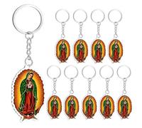 Porte-Clés Notre-Dame De Guadalupe | Porte-clés 2D Acrylique 10 Pièces | Charme Sac Catholique,pour Femmes Recherche Spirituelle Événement Église Voyage Cadeau Fêtes Pâques Noël