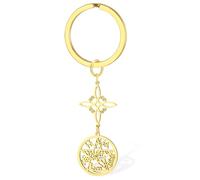 Porte-clés nœud de sorcière tétragramme pentagramme pendentif celtique protection sorcellerie bijoux païens pour femme (Or 1)
