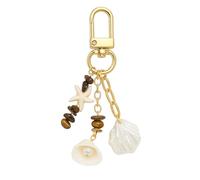 Porte-Clés Océan - Porte-Clé Plage Breloque de Sac pour Femme avec Accents de Perles & Pierre Œil de Tigre, Cadeaux Porte-Cléf Mignons pour Amateurs de Plage & Fans d'Été.