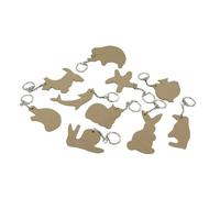 Porte-cles o'color bois a decorer formes animaux 7cm sachet 10 unites