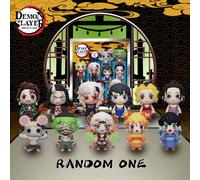 Porte-clés officiel de Demon Slayer Blind Bag Mystery 3D Anime Figure Porte-clés Personnages Collectionnables Incluant Tanjiro Nezuko Muzan Akaza et plus. Cadeau parfait pour les fans. Marchandise off