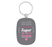 Porte-clés Opat Ma super maman - Derrière la porte, Noir et Rose, S, Noir et Rose, S