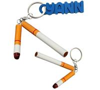 Porte-Clés Original, Avec ou Sans Prénom, Imitation Cigarette, Mégot, Tabac, Fumeur, Personnalisable, Bijou de Sac, Porte Clef pour Homme et Femme (Avec Prénom)