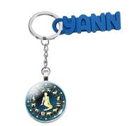 Porte-Clés Original, Bijou de Sac, Signes du Zodiaque, Signes Astrologiques, 12 Constellations au Choix, Lion, Vierge, Balance, Scorpion, Sagittaire, Porte-Clés Anniversaire (Vierge avec Prénom)