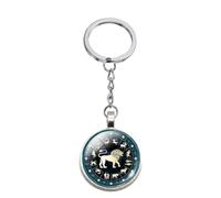 Porte-Clés Original, Bijou de Sac, Signes du Zodiaque, Signes Astrologiques, 12 Constellations au Choix, Lion, Vierge, Balance, Scorpion, Sagittaire, Porte-Clés Anniversaire (Lion sans Prénom)