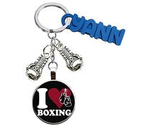 Porte-Clés Original, Boxe, Plusieurs Modèles au Choix, Gants de Boxe, Sport de Combat, Combattant, Porte Clef pour Homme ou Femme, Personnalisable, avec ou sans Prénom (Style 3 avec Prénom)