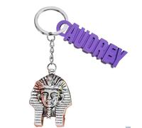 Porte-Clés Original, Pharaon, Egypte, Avec ou Sans Prénom, Personnalisable, Bijou Egyptien, Bijou de Sac, Porte Clef pour Homme et Femme (Style 1 avec Prénom)