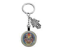 Porte-Clés Original, Porte Clés Main Fatima, Porte Clef Main Fatma, Khamsa, Tafust, pour se protéger Contre Le Mauvais Oeil (Style 2 sans Prénom)