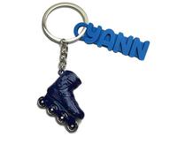 Porte-Clés Original, Roller, 4 Coloris au Choix, Avec ou Sans Prénom, Personnalisable, Freeride, Freeskate, Freestyle, Un Porte Clef pour Homme ou Femme ! (Style 3 avec Prénom)