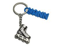 Porte-Clés Original, Roller, 4 Coloris au Choix, Avec ou Sans Prénom, Personnalisable, Freeride, Freeskate, Freestyle, Un Porte Clef pour Homme ou Femme ! (Style 2 avec Prénom)