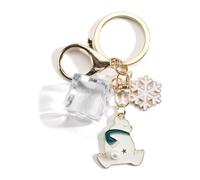 Porte-Clés Ornés De Jolis Pingouins, De Patins à Roulettes Et De Pendentifs Flocons De Neige, Accessoires De Sac élégants, Cadeau Parfait Pour Une Fille,Porte-Clés Exquis (Argenté4)