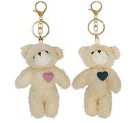 Porte-Clés Ours 2 Pièces, Porte-Clés en Peluche Mignons, Accessoires Artisanaux De Bricolage, Breloques De Sac, Décorations De Porte-Clés Pendentif Créatif