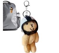 Porte-clés ours - Adorable porte-clés en peluche ours casqué, porte-cléts animal à la mode pour le femmes | Idéal pour voyages, sac à dos, sac à main, portefeuille, décoration d'intérieur | Breloq