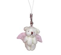 Porte-clés ours ange en peluche fait à la main, joli Animal-Rose