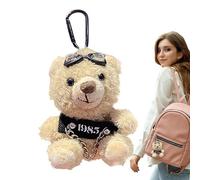 Porte-clés ours en peluche, charme de sac ours - Ours avec des lunettes Porte-clés pour animaux en peluche | Ornement de porte-clés en peluche, jouet de poupée Anima mignon à collectionner pour filles