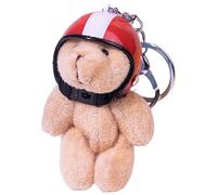 Porte-clés ours en peluche - en peluche douce, mini jouet moelleux 4 x 5 x 9,5 cm, breloque de sac floue | Porte-clés de casque de motard de moto de dessin animé pour filles femmes sac