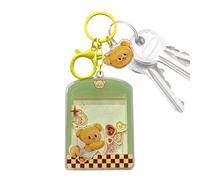 Porte-clés ours mignon, porte-clés ours au beurre, Accessoires pendentifs de sac d’animaux au beurre plat 2D, Porte-clés de voiture en acrylique, breloque de sac à dos de dessin animé pour tout-petits