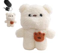 Porte-clés ours mignon - Porte-clés ours mignon pour sac à main - Pendentif amusant pour sac à dos, porte-clés en peluche de dessin animé pour récompenses scolaires et carnaval, blanc, Refer to