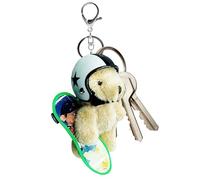 Porte-Clés Ours Mignon | Porte-Clés Peluche Ours avec Casque - Pendentif Élégant Porte-clés pour Voyage Sac à Dos Portefeuille