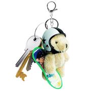 Porte-Clés Ours - Ours Casqué Peluche Clé Porte-clés Sac à Dos | Pendentif Décoratif, Anneau Animal pour Femmes Décoration Sac Voyage Cartable Portefeuille