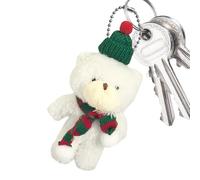 Porte-Clés Ours Peluche - Pendentif Nounours Noël | Charm Sac Mignon | Peluche Douce Écharpe Bonnet, Bijou Cartable Enfant Adultes, Cadeau Fêtes Porte-Clé, Voyage Anniversaire Remise Diplôme Mini
