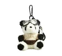 Porte-clés ours pilote de dessin animé, pendentif en peluche pour sacs et clés, accessoire Panda, breloque Animal à la mode, modèle