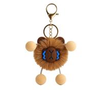 Porte-Clés Ours - Porte-Clé Pompom Breloque de Sac pour Femme avec Corps Pompom & Membres Doux, Cadeaux Porte Mignons pour Amateurs d'Animaux Adorables - Marron Foncé.