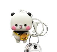 Porte-clés ours | Porte-clés de panda couple | 5 cm mignon figurine animale, accessoires clés pour et filles, couple panda, un ou deux porte-clés, pendentif cartable, e, Or Two, Siehe