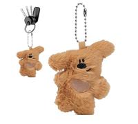 Porte-clés ours pour sac à dos, breloque de sac ours en peluche,Porte-clés animaux en peluche, conception à tête inclinée | de voiture mignon, à main, breloque, pendentif de à dos